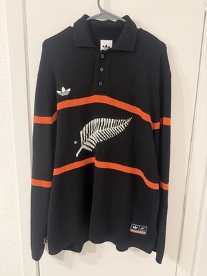 Adidas Knitted Polo Sweater All Blacks New Zealand Rugby Mens XL