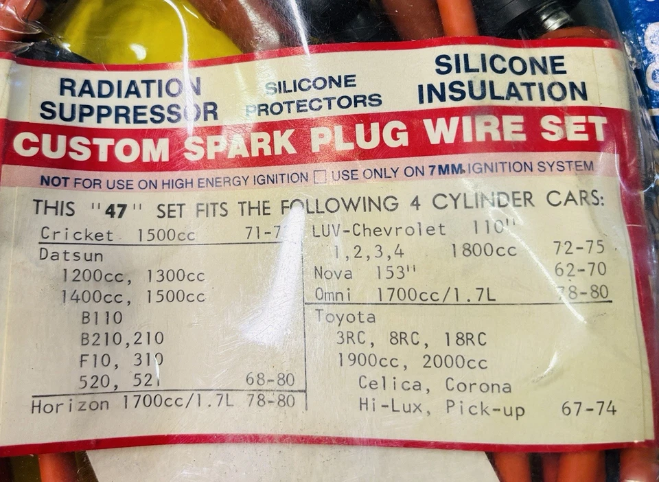 俄亥俄品牌 1447R 火花塞电线套装 68-80 Datsun B210 67-74 丰田 Hi-Lux LUV — 第 2/3 张图片