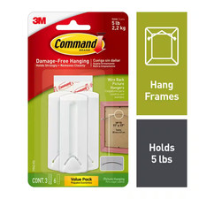 5 Lb. Large White Wire-Back Picture Hanger Value Pack (3 Hooks, 6 Strips) 1.32 per strip