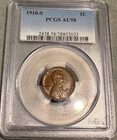 1910 S Lincoln Cent  PCGS AU 58  Choice Original Better Date  Excellent Everyman