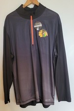 MENS Majestic Cool Base Chicago Blackhawks Reflective 1/4 Zip Jacket NHL Hockey