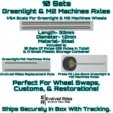 Replacement Axle 20PC 33mm 1/64 Scale For M2 Machines & Greenlight
