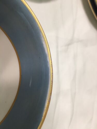 (21) 1906-1930 Rare Blue LENOX Footed TEA/DESSERT SET -Gold Trim #046D - Picture 12 of 12