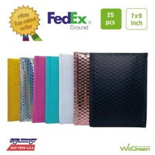 #0 25 PCS 7x9 in Poly/ Paper Bubble Mailers CD Padded Envelopes Shipping Bags