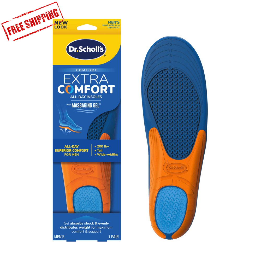 Dr Scholls Shoe Insoles EXTRA Arch Support Massaging Gel Mens 8-14