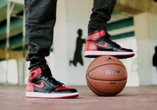 Nike Air Jordan 1 Retro High OG GS BRED Banned Black  Red Shoes 575441-001
