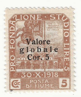 1920 Fluss - Pro ''Studio Foundation'' Aufdruck Weltwert 5 c. auf 5 c. MH*