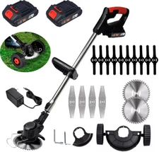 Cordless Weed Eater Electric Brush Cutter Lawn Edger Grass String Trimmer 2500W