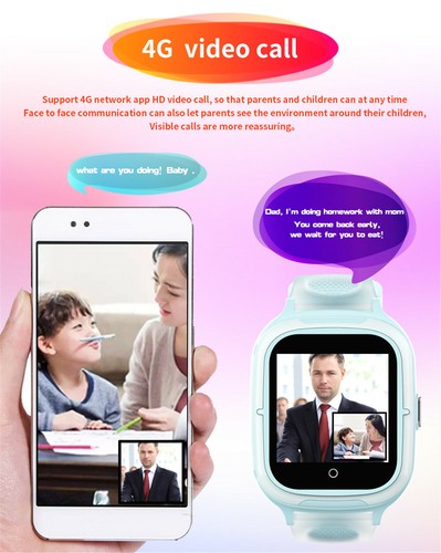 Anti-Lost Kids Smart Watch Camera 4G Phone Watch SOS Call Boys Girls Wristwatch - 第 4/15 張圖片