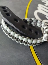 Silver and Dark charcoal gray Paracord Bow wrist strap Bling Sling FREE SHIP