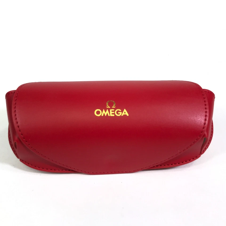 Omega Estuche para Anteojos Rojo Solapa de Cuero Suave con Caja Paño y Bolsa Saco Foto 2 de 4