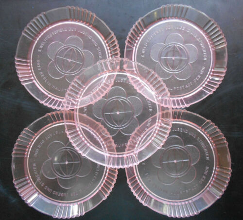 5 GDR Plastic Coasters Plate Ø 9,5 CM World Festival 1973 Berlin Present GDR