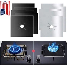 4PCS Reusable Gas Stove Top Burner Covers Non-Stick Stovetop Burner Liners USA