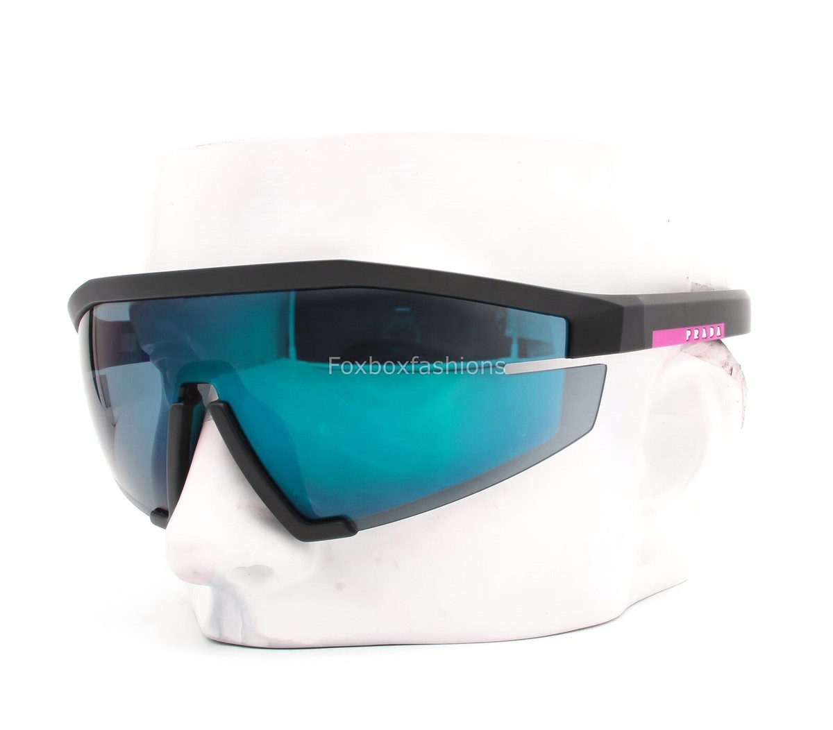 Prada Sport SPS 03Z 1BO-05U Sunglasses Matte Black with Blue  