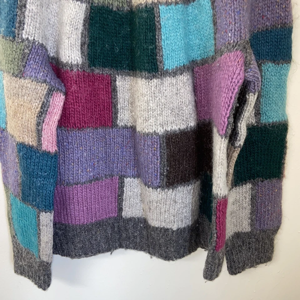 Suéter De Colección Para Mujer Talla Única Tejido Lana Retazos Hippie Otoño Boho Artístico Foto 4 de 4