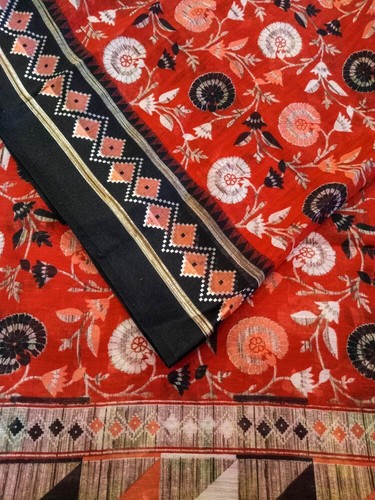 Vintage Indian Pure Cotton Sari Wrap Sarong Printed Sari Ethnic Textile PCS6598 - Picture 7 of 9