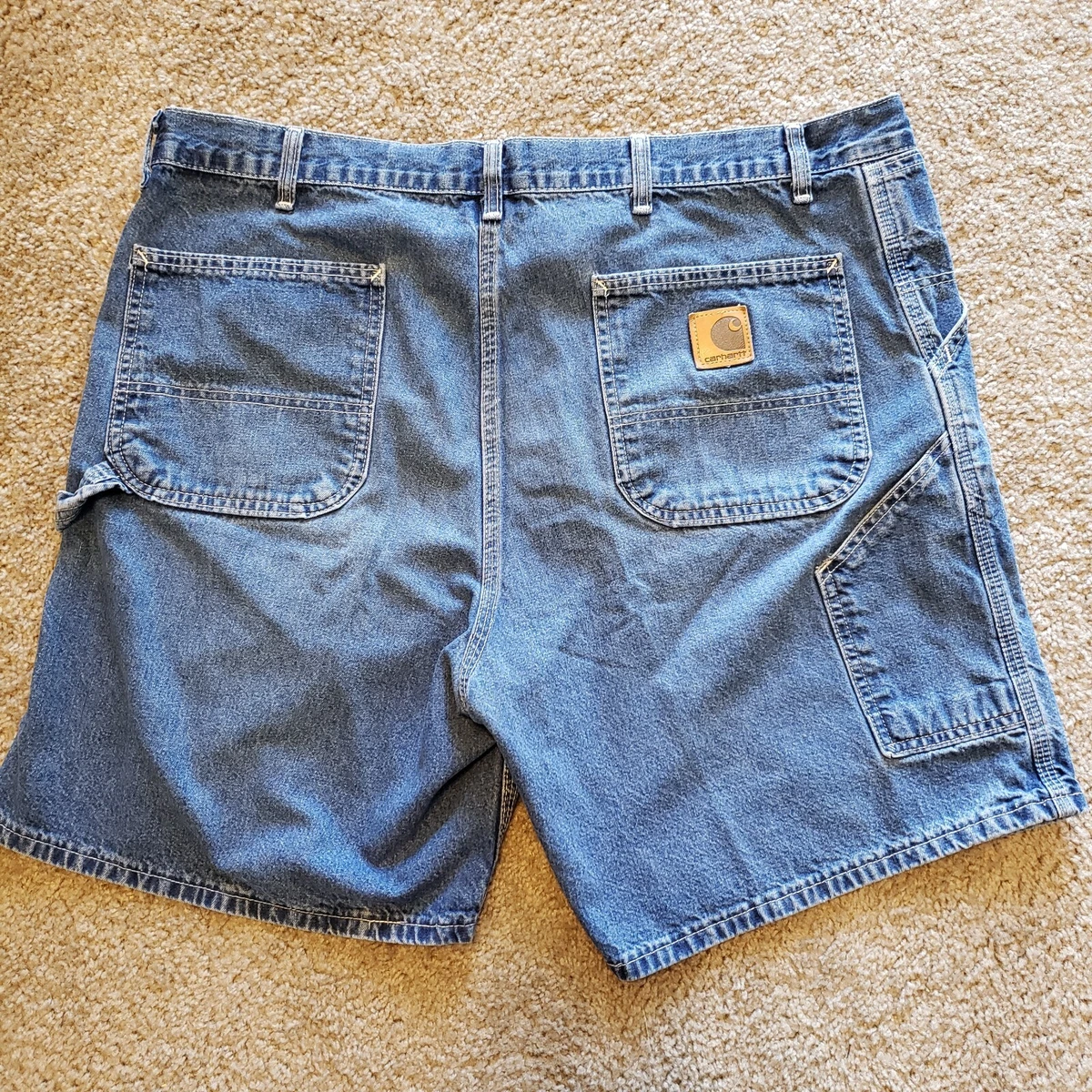 Vintage Carhartt B28 DST Mens Carpenter Blue Denim Jean Shorts 40