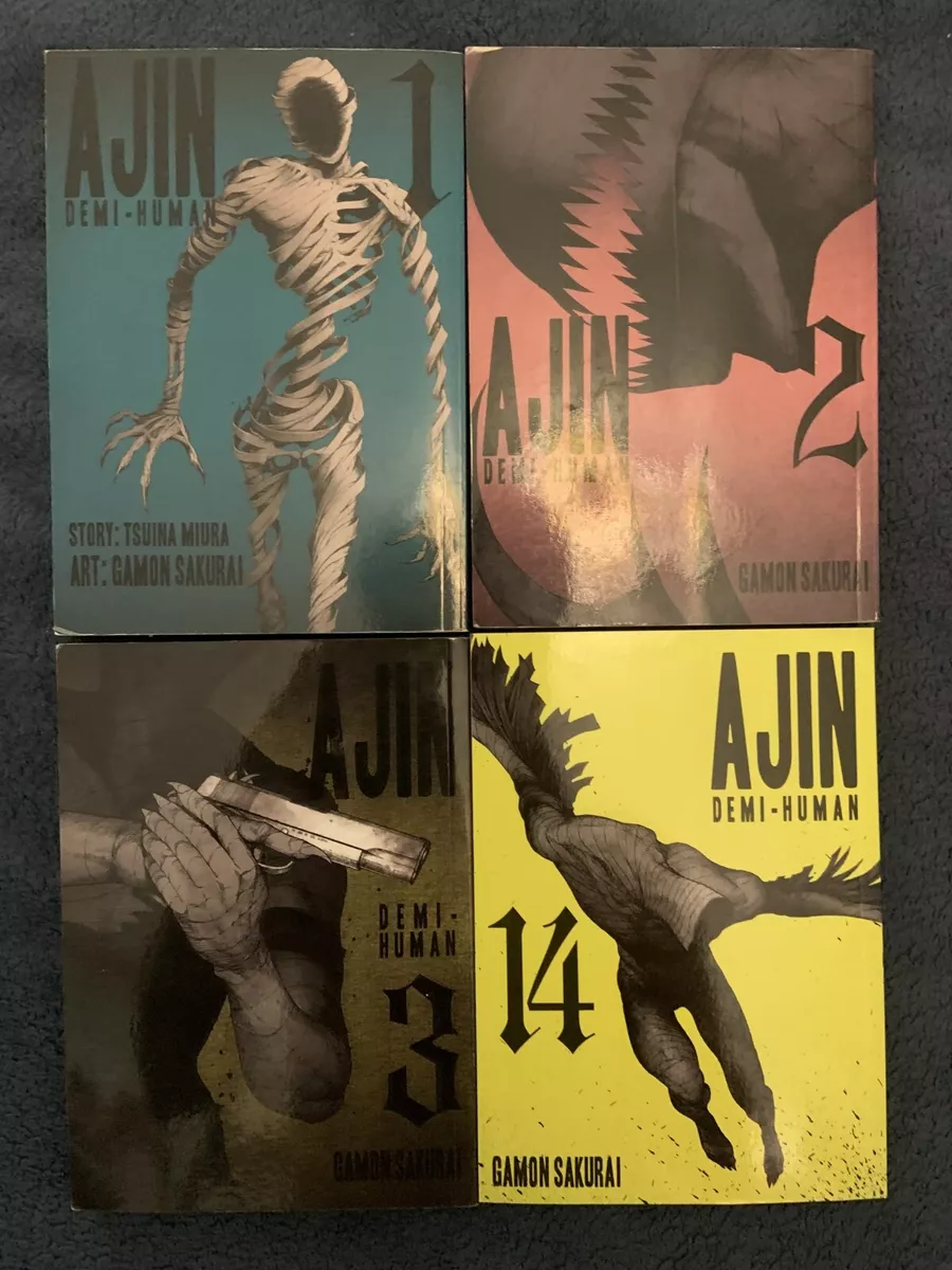 Ajin manga english volumes 1-3,14 used