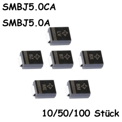 Bidirektionale/Unidirektionale TVS Transiente Unterdrückungsdioden SMBJ5.0CA5.0A