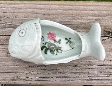 Vintage Fish Bone Dish Early Decorative Glazed Dish