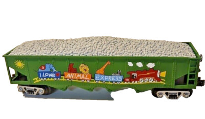 30-7554 MTH I Love Toy Trains - Animal Express 4-Bay Hopper w/Coal Load USED