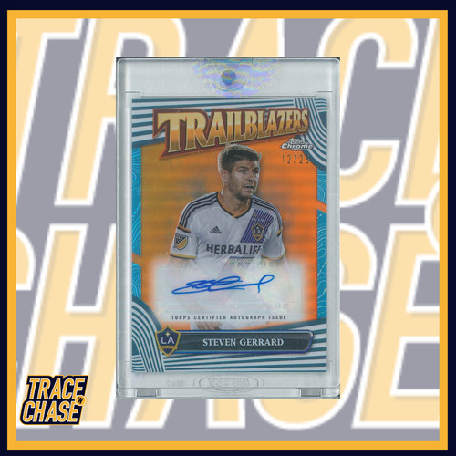 Steven Gerrard [Orange Refractor] #TA-SG 2024 Topps Chrome MLS Trailblazers Autograph card