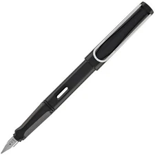 Lamy Fountain Pen Safari Shiny Black Plastic Barrel Steel Nib, Medium L19BKMBC