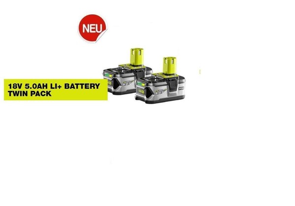 Ryobi One+ Lithium Ionen 2X5,0 Ah Akku RB18L50 18V Nachfolgemodel RB18L40-image