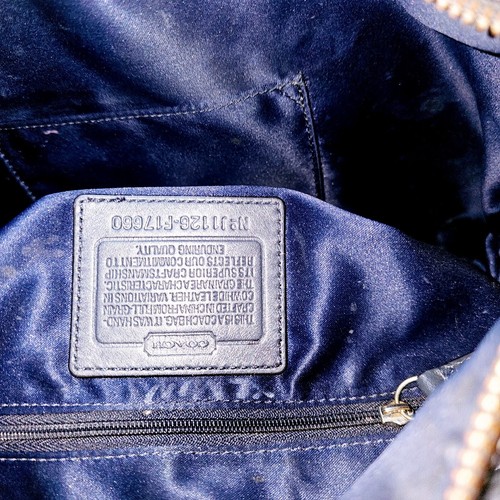 Coach Ashley Croc Embossed Leather Satchel Silver Slate Gray Beautiful Purse - Picture 11 of 15
