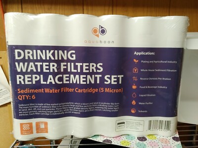 NEW (6) Aquaboon 5 Micron 10''x2.5'' Sediment Water Filter Replacement Cartridge