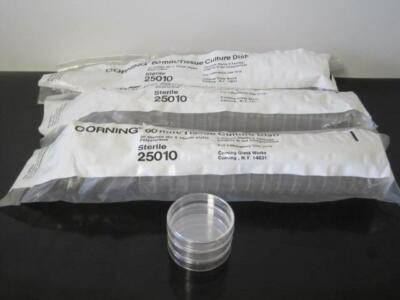 LOT OF 47 CORNING 60MM TISSUE CULTURE DISH 60X15MM POLYSTYRENE STERILE 25010