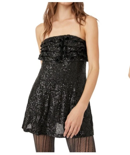 Free people black 2025 sequin dress
