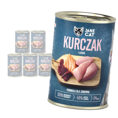 Jane Cat ADULT HÜHNCHEN LACHS 6x 400g feuchtfutter für katzen ohne getreide