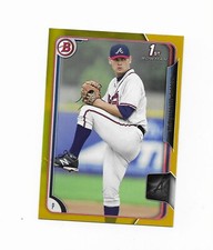 2015 Bowman Chrome Draft Gold Refractors #36 Matt Withrow /50   RC BRAVES