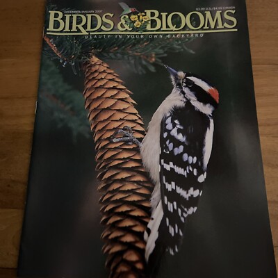 Birds & Blooms Magazine December January 2007 Downy Woodpeckers