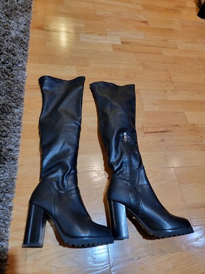 靴 buffalo bobs leather heel boots hedi y2k y2k Black Over The Knee Boots By Buffalo | eBay