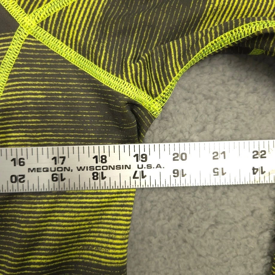 Pullover deportivo Reebok 1/4 cremallera manga larga para hombre L gris amarillo neón entrenamiento Foto 3 de 4