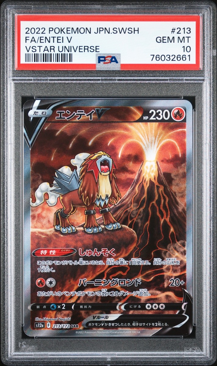 ★PSA10★【エンテイV/SAR/S12a】ENTEI V 213/172 PSA 10 GEM MINT JAPANESE POKEMON 2022 ENTEI V 213/172 VSTAR