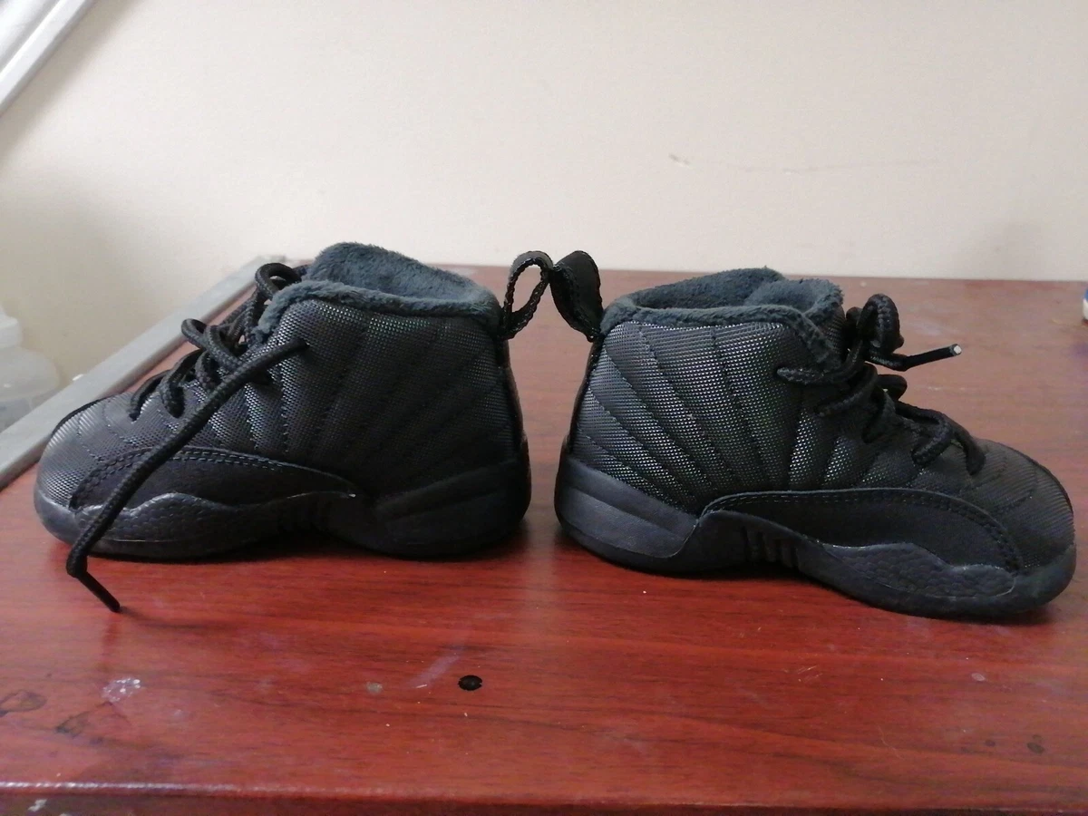 BQ6853 001 Jordan 12 Retro Winterized Black Sneaker Shoes Toddler US 6C