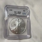 U.S. Mint Silver Eagle 2026 $1 1 oz Silver Coin .999 Business Strike ICG MS69