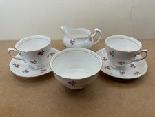 Colclough Fragrance Bone China Tea Set - 2 Cups, Saucers, Milk Jug & Sugar Bowl