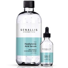 Hyaluronic Acid Serum 8 fl oz and 2 fl oz Kit Facial Moisturizer Anti Aging