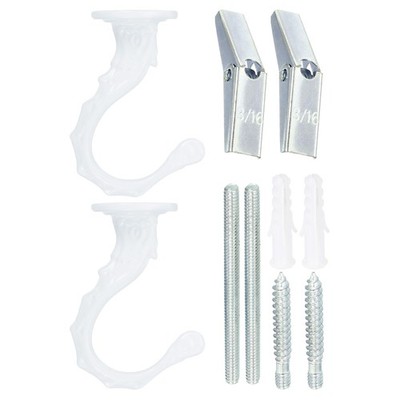 2.6'' x 1.2'' Ceiling Hook, 2pcs Orchid Swag Hooks with Hardware, White