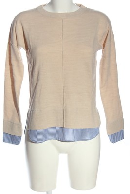 PRIMARK Schlupf-Bluse Damen Bluse Gr. DE 36 creme-weiß-blau Casual-Look