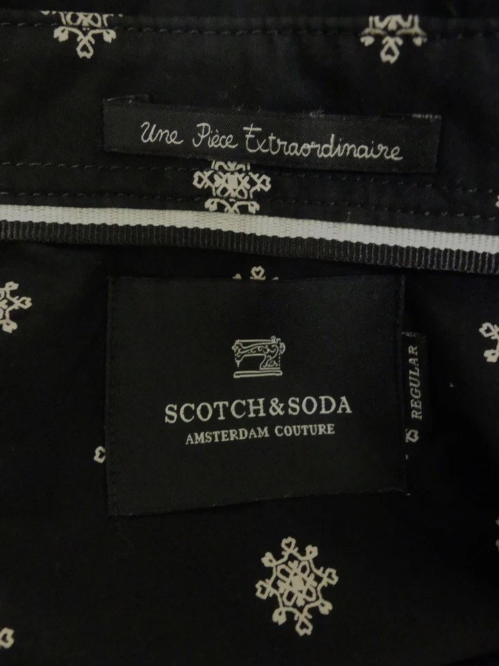 NEUVE, Chemise SCOTCH & SODA, noire beige, Taille M - Photo 3/4