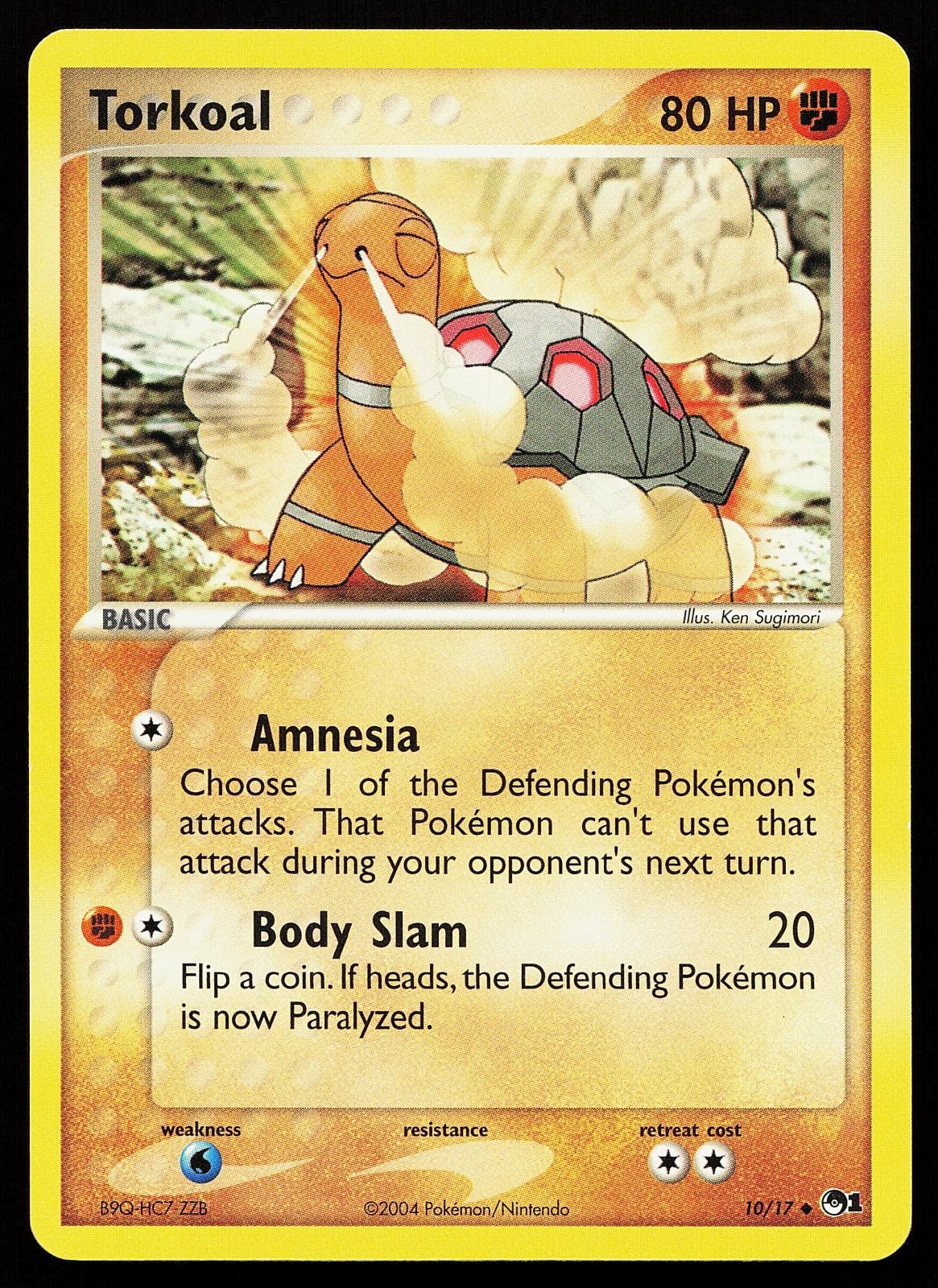 Torkoal 10/17 Uncommon POP Series 1 Pokemon Card