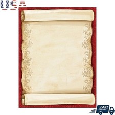 Christmas Scroll Letterhead Holiday Stationery 80 Sheets Printer Compatible New