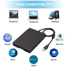 3.5 inch USB 2.0 Portable External Floppy Disk Drive 1.44Mb Reader FDD PC Laptop