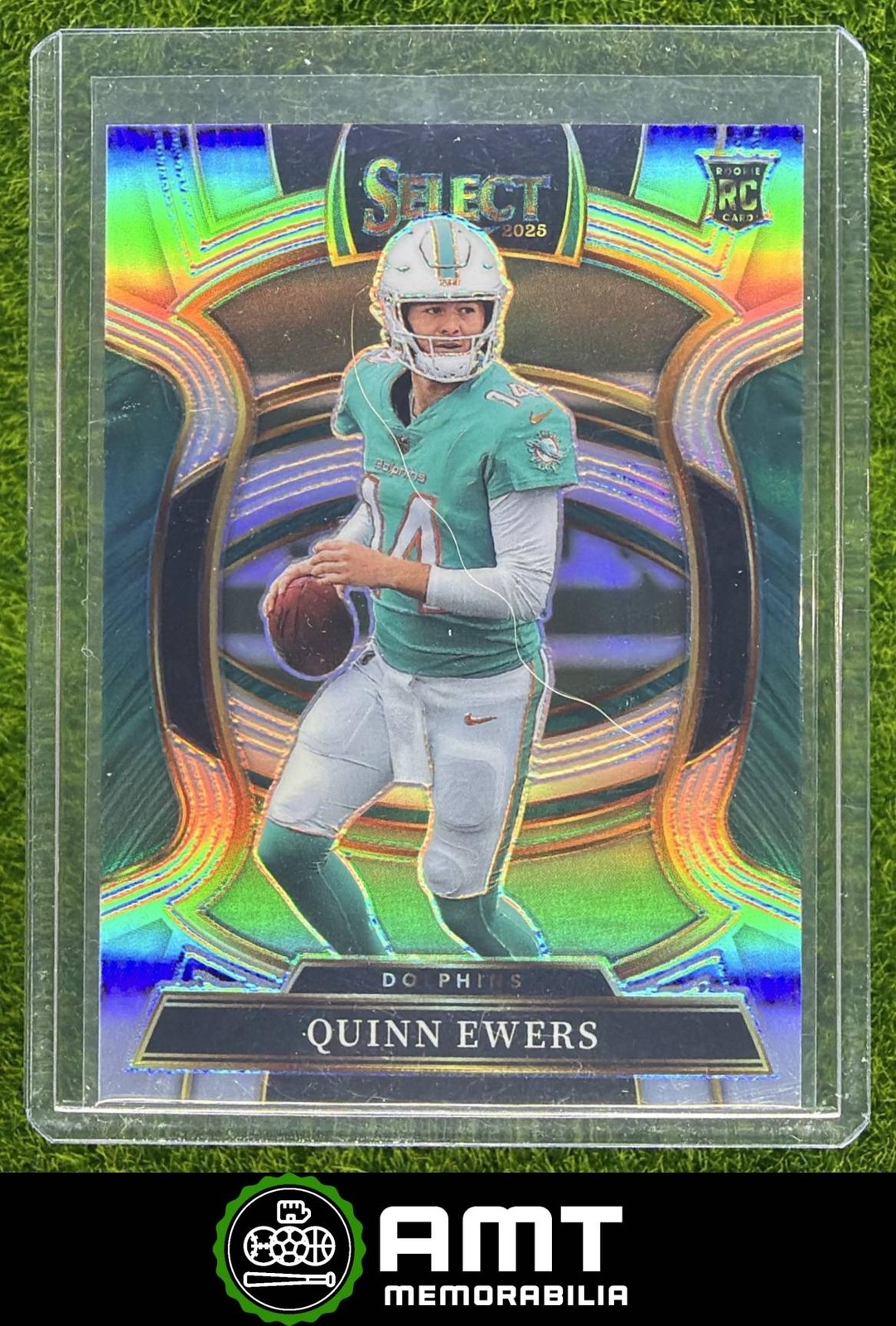 Quinn Ewers RC 2025 Panini Select Silver Prizm Concourse Miami Dolphins #82