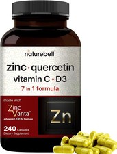 Quercetin 1000mg w/ Zinc 4 in 1, Vitamin D3 5000iu for Immune Defense 240 Caps